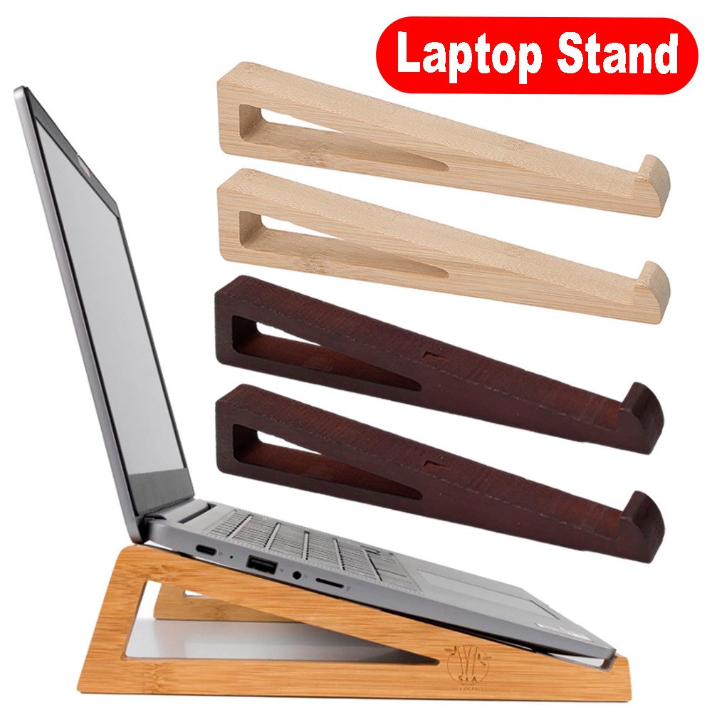 Laptop Accessories Design - Taşınabilir Katlanabilir Ahşap Dizüstü Bilgisayar Standı-Ergonomik